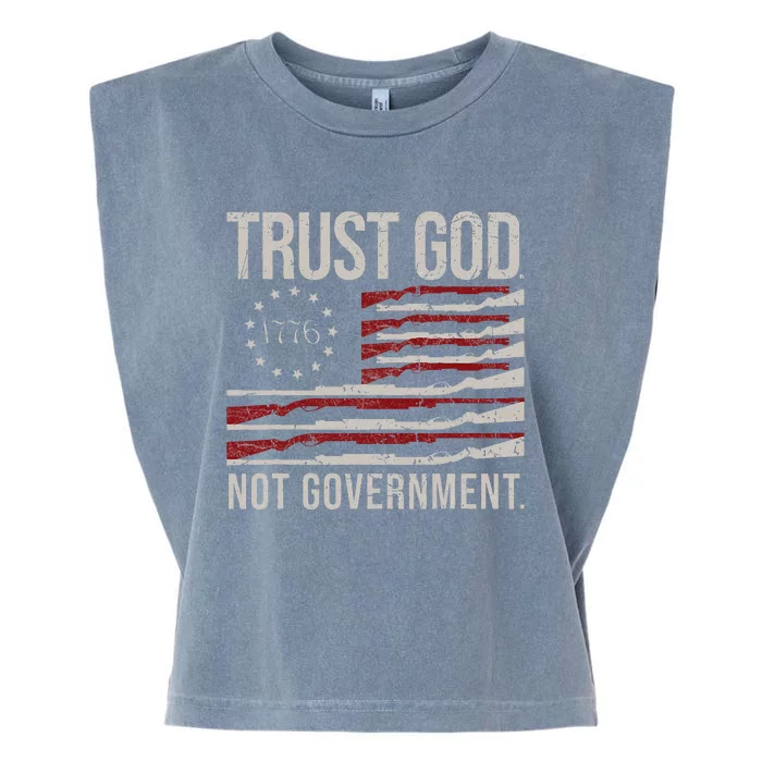 Trust God Not Government Antigovernment Political Garment-Dyed Women's Muscle Tee