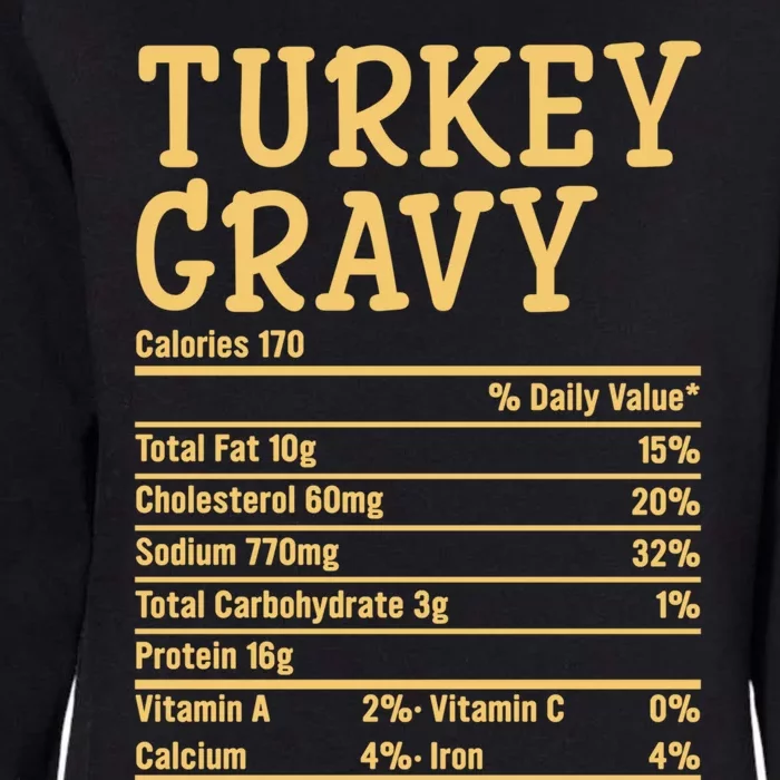 Turkey Gravy Nutrition Thanksgiving Costume Food Facts Xmas Gift Womens California Wash Sweatshirt