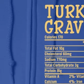 Turkey Gravy Nutrition Thanksgiving Costume Food Facts Xmas Gift Full Zip Hoodie