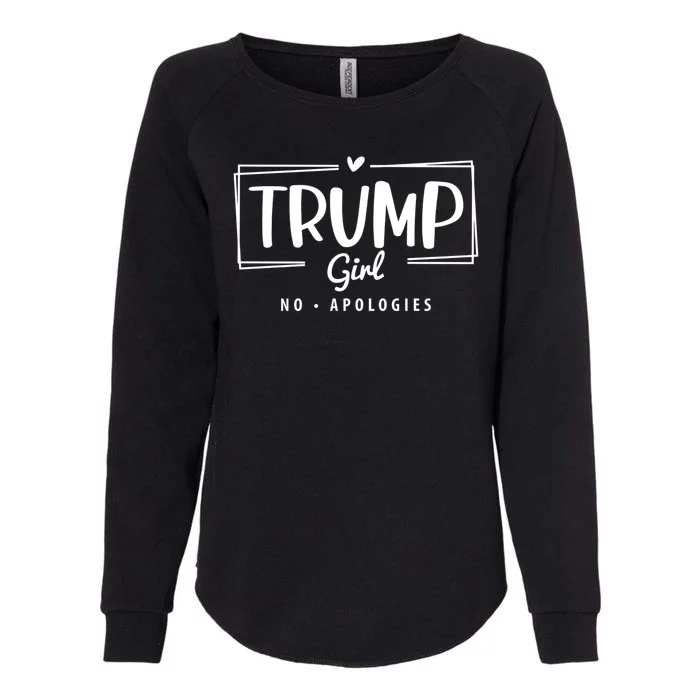 Trump Girl No Apologies Election 2024 Womens California Wash Sweatshirt