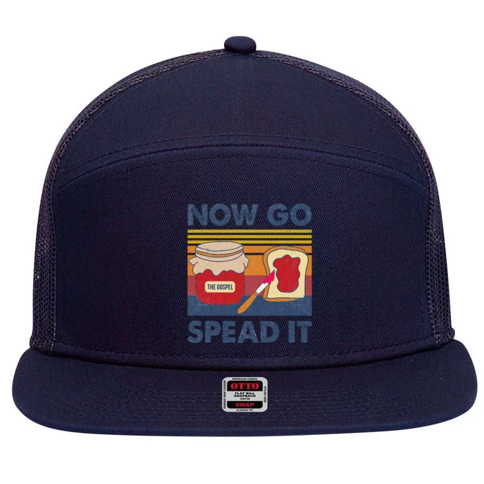 The Gospel Now Go Spread It Retro 7 Panel Mesh Trucker Snapback Hat