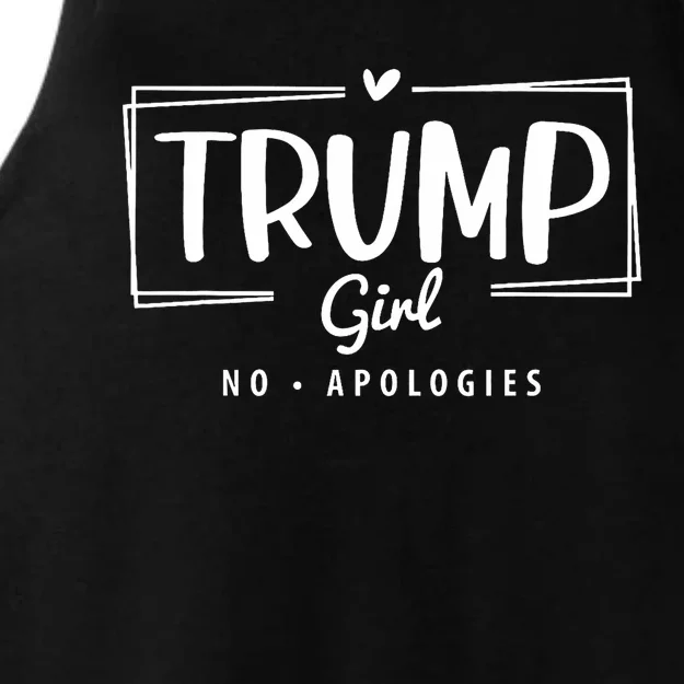 Trump Girl No Apologies Election 2024 Ladies Tri-Blend Wicking Tank