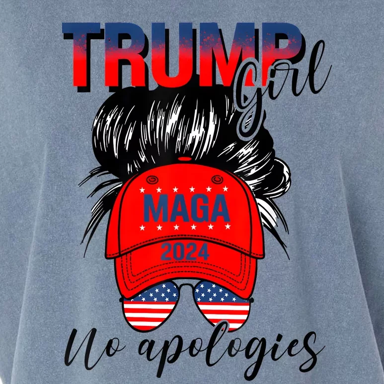 Trump Girl No Apologies Patriotic American Garment-Dyed Women's Muscle Tee