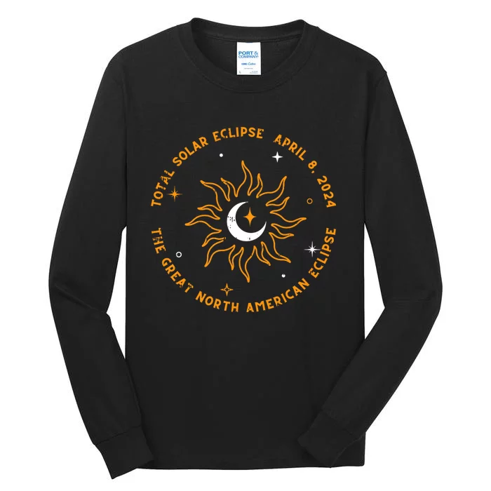 The Great North American Total Solar Eclipse April 8 2024 Tall Long Sleeve T-Shirt