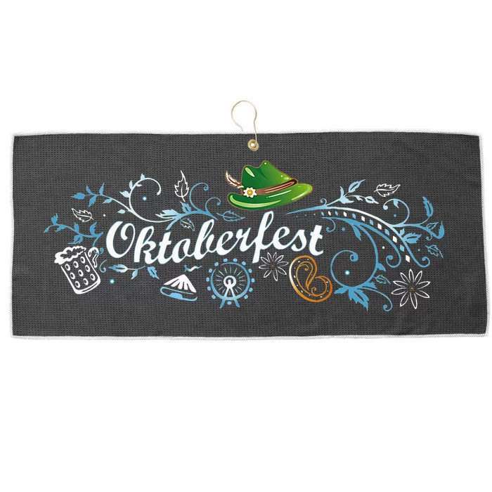 Traditional German Oktoberfest Gift Beer Pretzel Edelweiss Large Microfiber Waffle Golf Towel