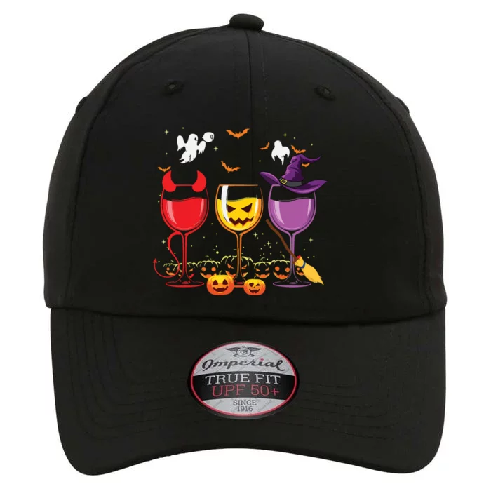 Three Glasses Of Wines Funny Halloween Wine Lover The Original Performance Cap