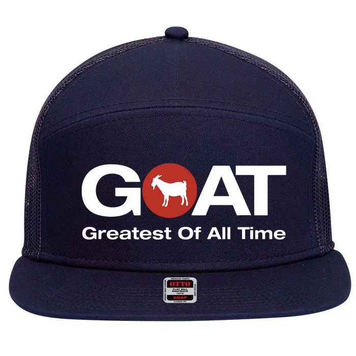 The Greatest Of All Time GOAT Design 7 Panel Mesh Trucker Snapback Hat