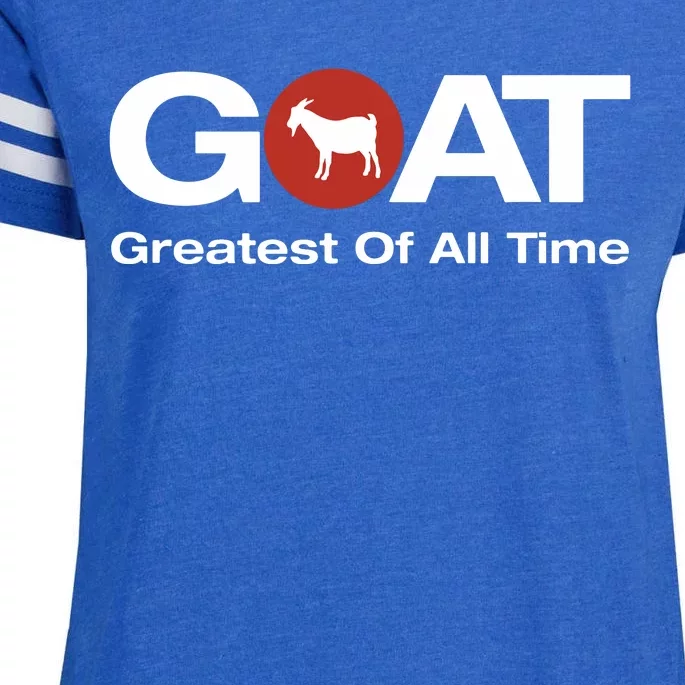 The Greatest Of All Time GOAT Design Enza Ladies Jersey Football T-Shirt