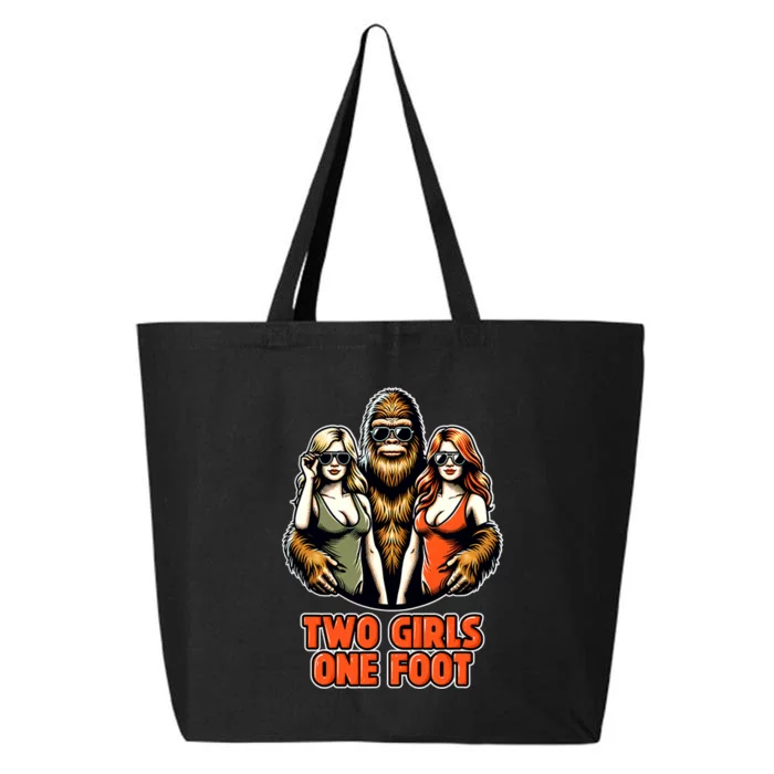 Two Girl One Foot Funny Bigfoot Sarcastic 25L Jumbo Tote