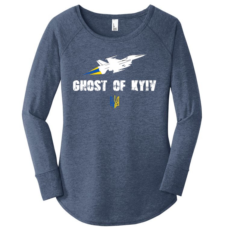 The Ghost Of Kyiv Fighter Pilot Military Stand With Ukraine Women’s Perfect Tri Tunic Long Sleeve Shirt
