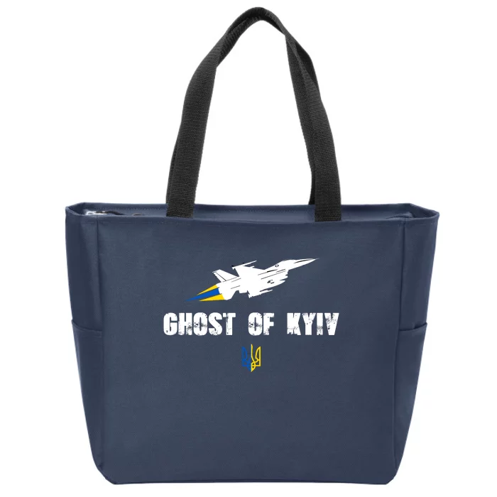 The Ghost Of Kyiv Fighter Pilot Military Stand With Ukraine Zip Tote Bag