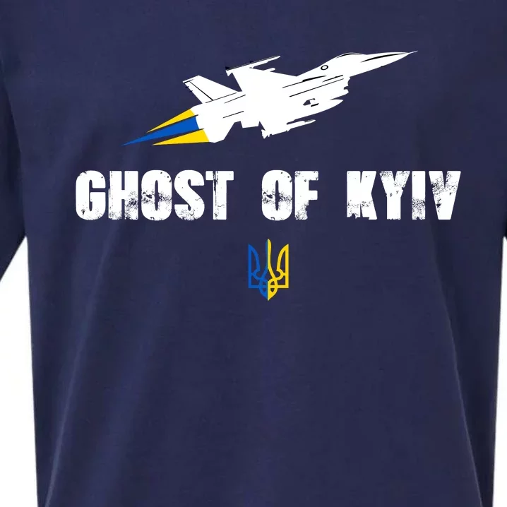 The Ghost Of Kyiv Fighter Pilot Military Stand With Ukraine Sueded Cloud Jersey T-Shirt