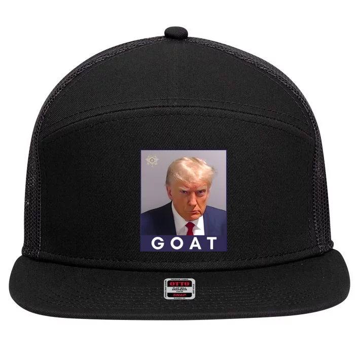 Trump Greatest Of All Time Mugshot 7 Panel Mesh Trucker Snapback Hat