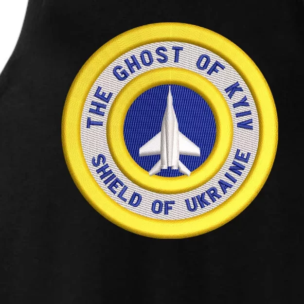 The Ghost Of Kyiv Shield Of Ukraine Ladies Tri-Blend Wicking Tank