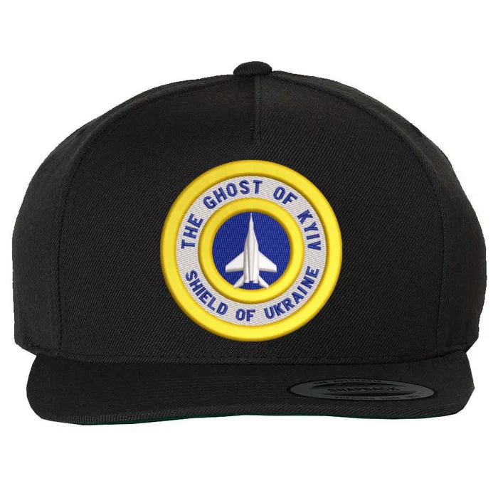 The Ghost Of Kyiv Shield Of Ukraine Wool Snapback Cap