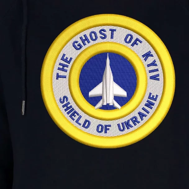 The Ghost Of Kyiv Shield Of Ukraine Womens Funnel Neck Pullover Hood