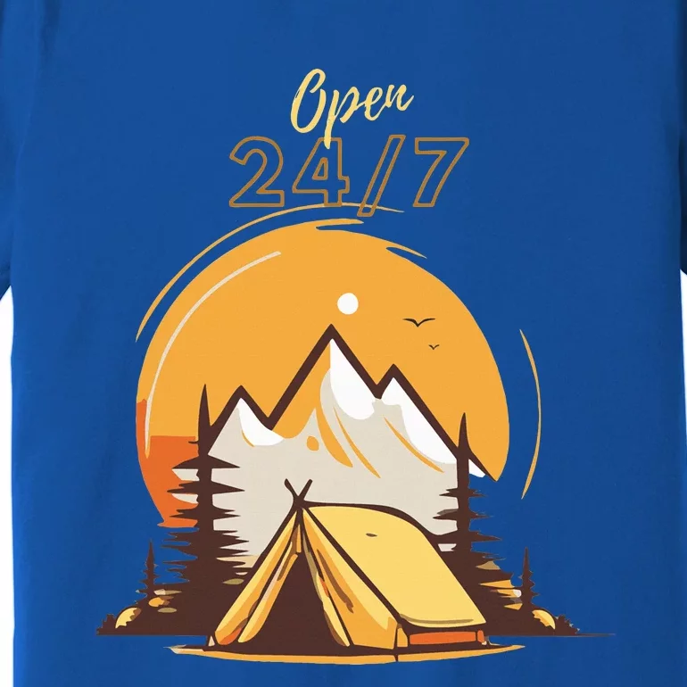 The Great Outdoors Open 247 Camping Scene Premium T-Shirt