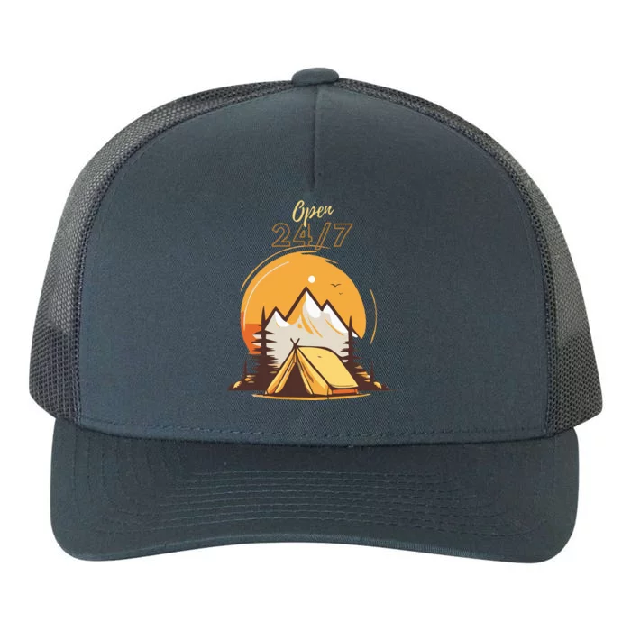 The Great Outdoors Open 247 Camping Scene Yupoong Adult 5-Panel Trucker Hat