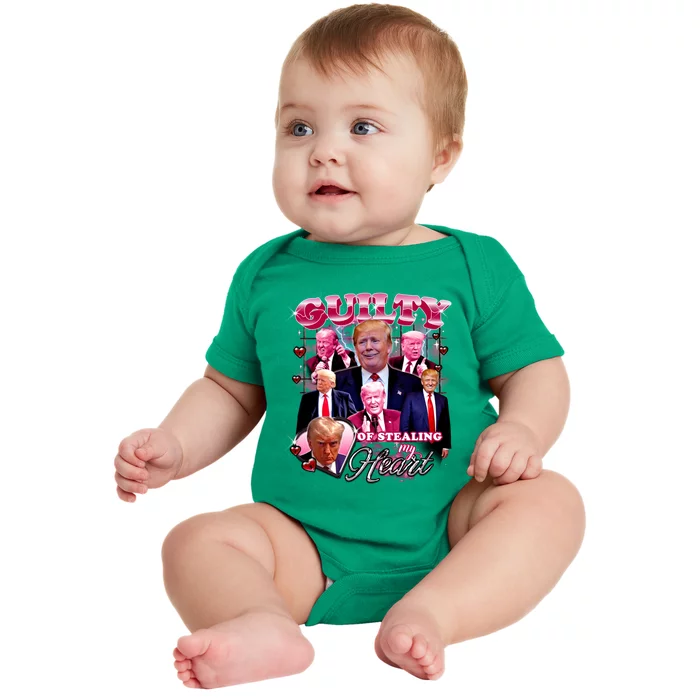 Trump Guilty Of Stealing My Heart Funny Donald Trump Lover Baby Bodysuit