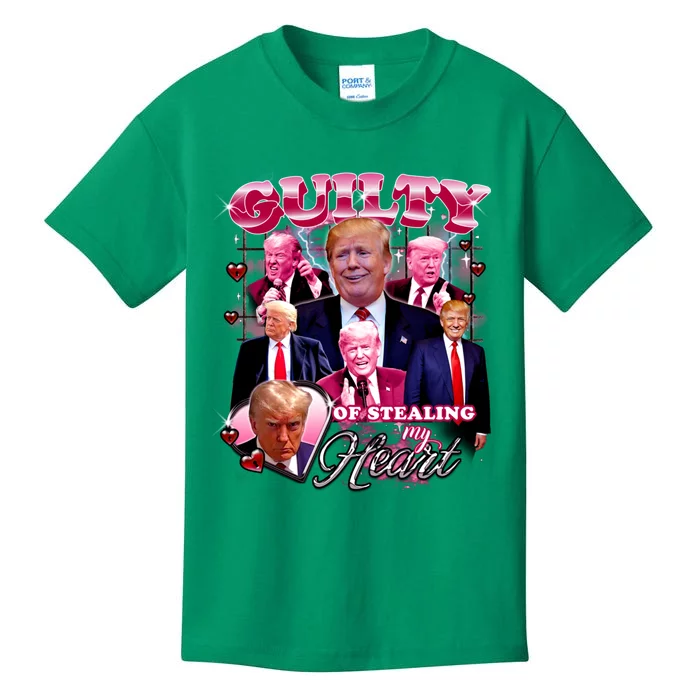 Trump Guilty Of Stealing My Heart Funny Donald Trump Lover Kids T-Shirt