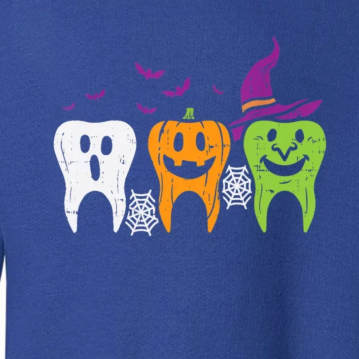 Teeth Ghost Pumpkin Witch Cute Dental Halloween Dentist Gift Toddler Sweatshirt