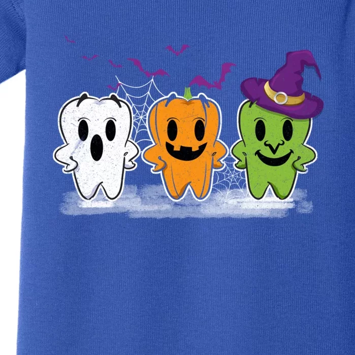 Teeth Ghost Pumpkin Witch Cute Dental Halloween Dentist Meaningful Gift Baby Bodysuit