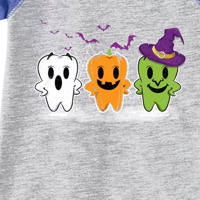 Teeth Ghost Pumpkin Witch Cute Dental Halloween Dentist Meaningful Gift Infant Baby Jersey Bodysuit