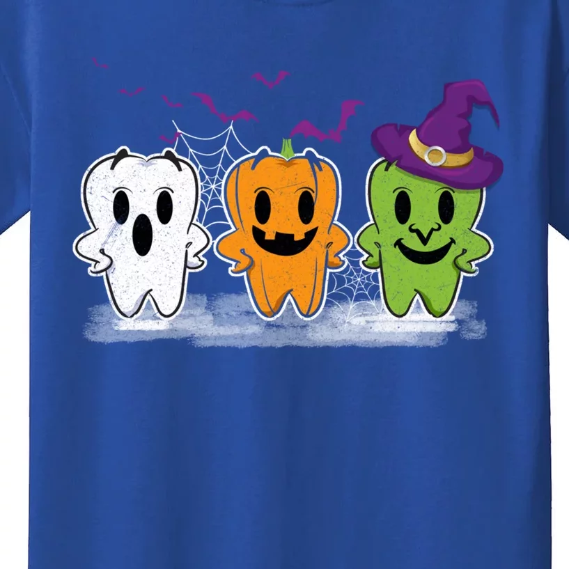 Teeth Ghost Pumpkin Witch Cute Dental Halloween Dentist Meaningful Gift Kids T-Shirt