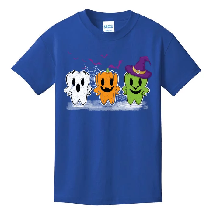 Teeth Ghost Pumpkin Witch Cute Dental Halloween Dentist Meaningful Gift Kids T-Shirt