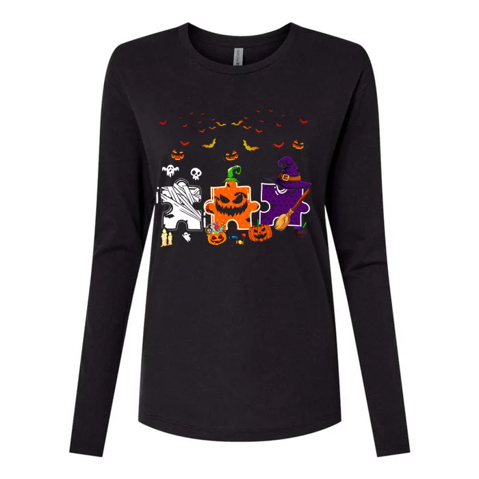 Teeth Ghost Pumpkin Witch Hat Scary Dental Halloween Dentist Gift Womens Cotton Relaxed Long Sleeve T-Shirt