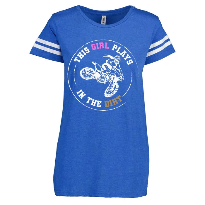 This Girl Plays In The Dirt Biking Dirt Bike Enza Ladies Jersey Football T-Shirt