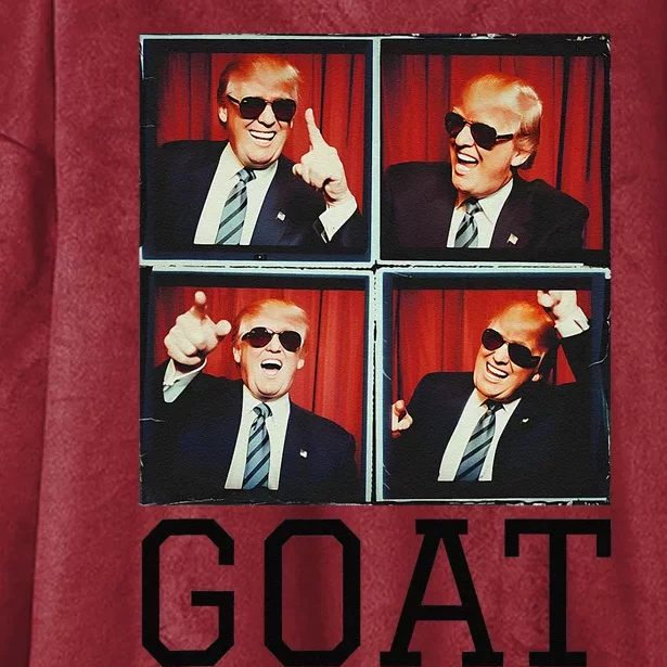 The Greatest President Photobooth Cool Donald Trump Goat Hooded Wearable Blanket