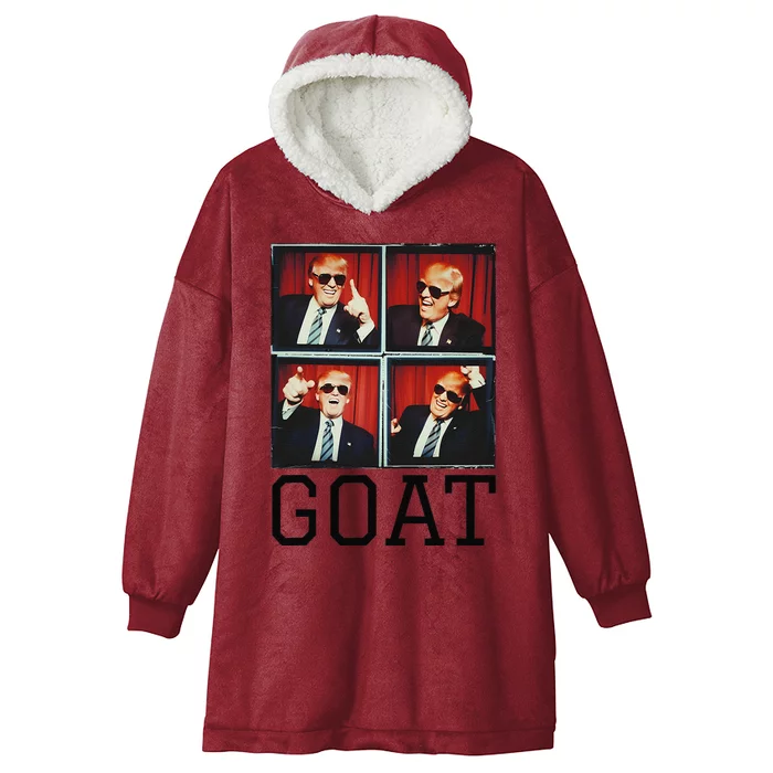 The Greatest President Photobooth Cool Donald Trump Goat Hooded Wearable Blanket