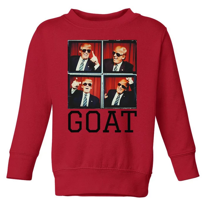 The Greatest President Photobooth Cool Donald Trump Goat Toddler Sweatshirt