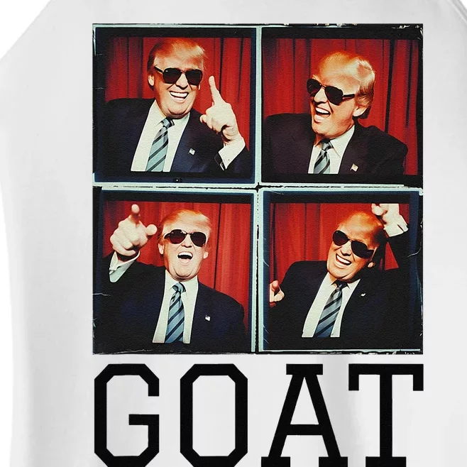 The Greatest President Photobooth Cool Donald Trump Goat Women’s Perfect Tri Rocker Tank