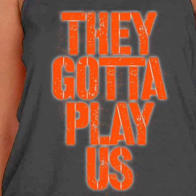 They Gotta Play Us Women's Knotted Racerback Tank