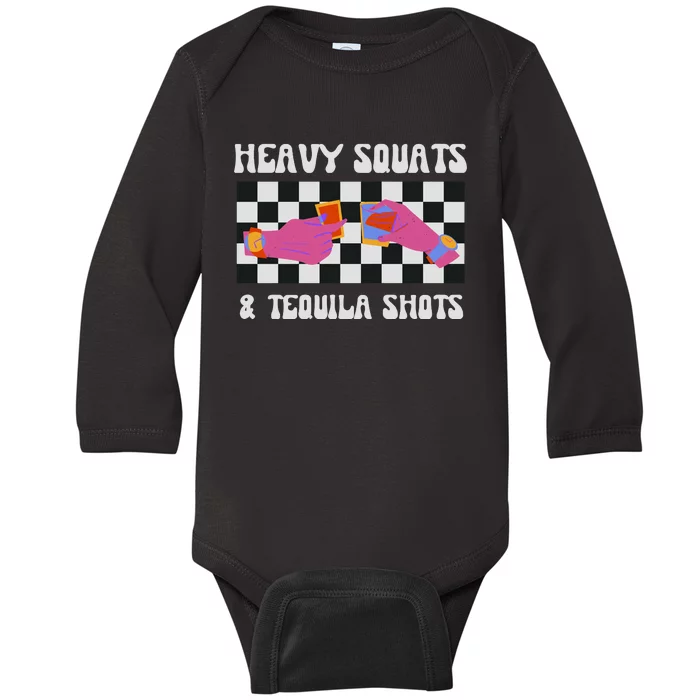 Tequila Gym Pump Cover Weight Lifting Baby Long Sleeve Bodysuit