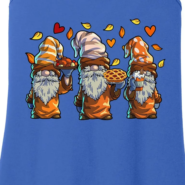 Thanksgiving Gnome  Pumpkin Pie Turkey Fall Ladies Essential Tank