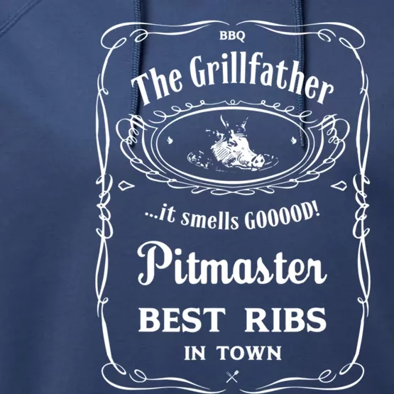 The Grillfather Pitmaster Gift Performance Fleece Hoodie