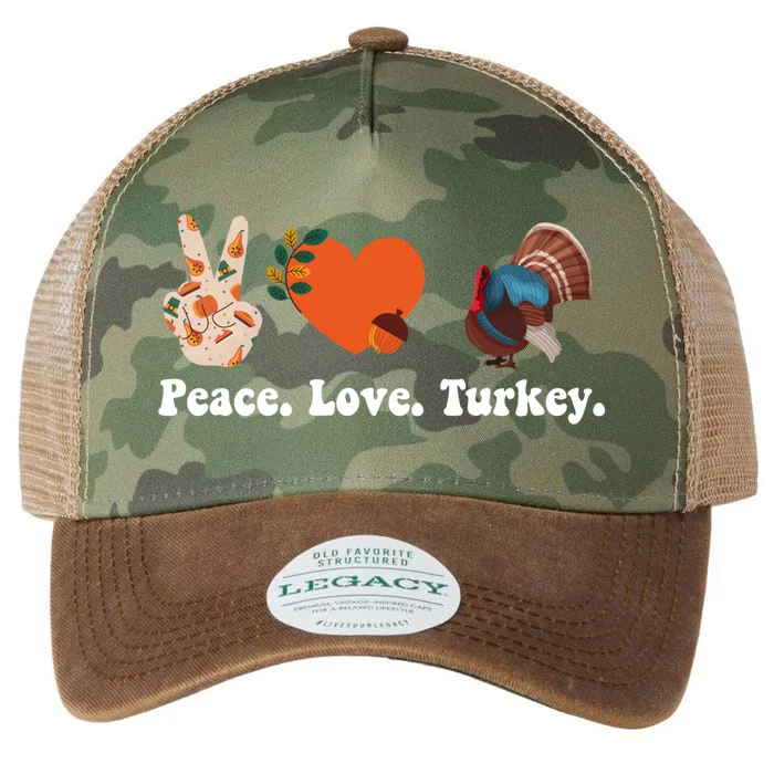 Thanksgiving Gift Peace Love Turkey Funny Thanksgiving Meaningful Gift Legacy Tie Dye Trucker Hat