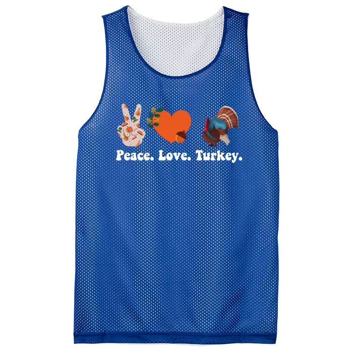 Thanksgiving Gift Peace Love Turkey Funny Thanksgiving Meaningful Gift Mesh Reversible Basketball Jersey Tank