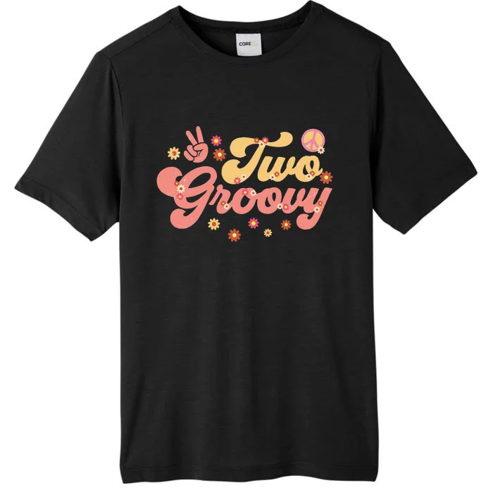 Two Groovy Party Decorations Hippie Groovy Flowers 2nd Bday ChromaSoft Performance T-Shirt