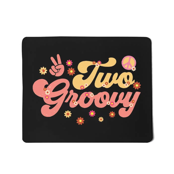 Two Groovy Party Decorations Hippie Groovy Flowers 2nd Bday Mousepad