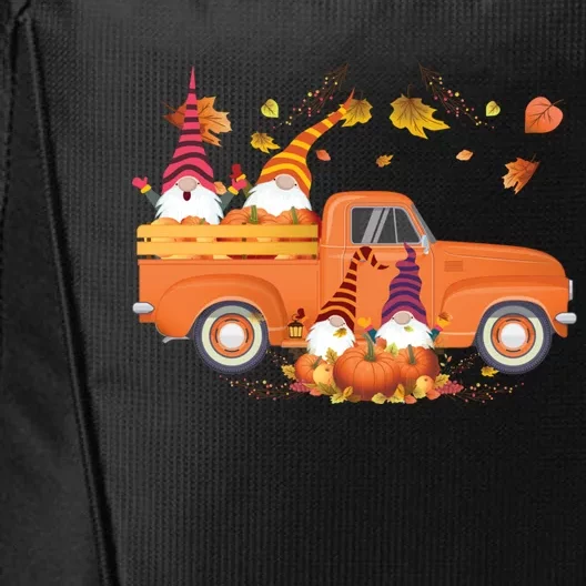 Truck Gnomes Pumpkin Truck Fall Leaf Thanksgiving Halloween Great Gift City Backpack