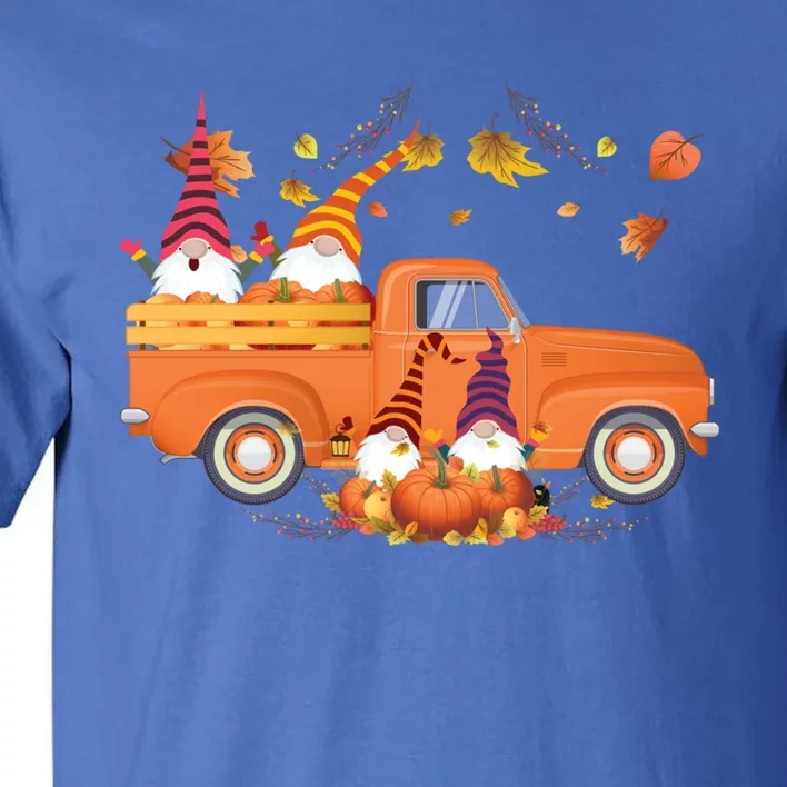 Truck Gnomes Pumpkin Truck Fall Leaf Thanksgiving Halloween Great Gift Tall T-Shirt