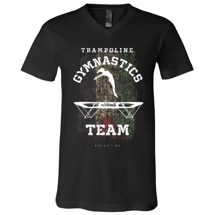 Trampoline Gymnastics Palestine Gymnast V-Neck T-Shirt