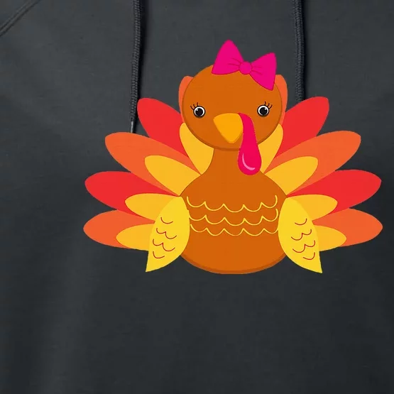 Turkey Girl Pilgrim Funny Thanksgiving Performance Fleece Hoodie