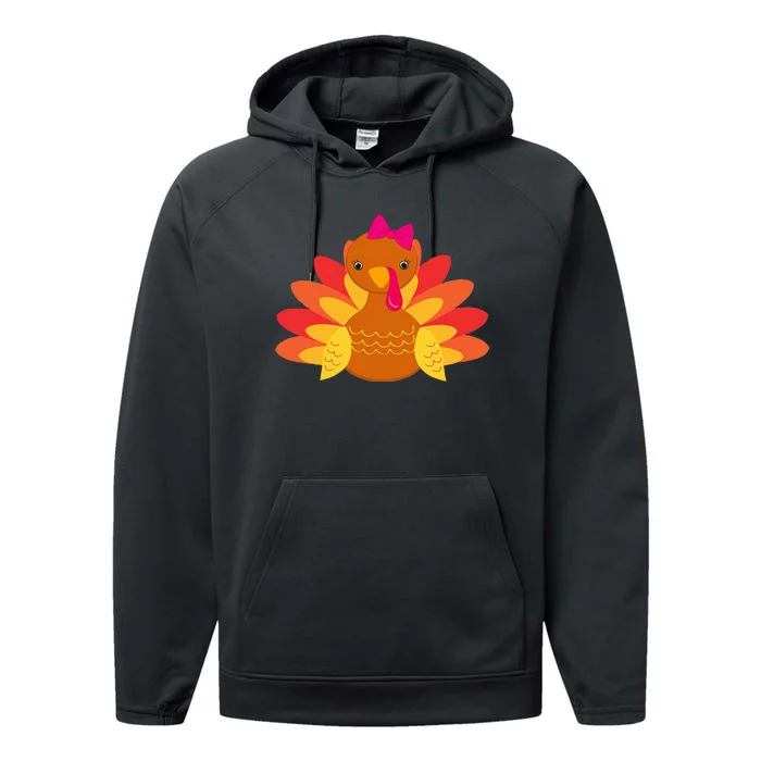 Turkey Girl Pilgrim Funny Thanksgiving Performance Fleece Hoodie