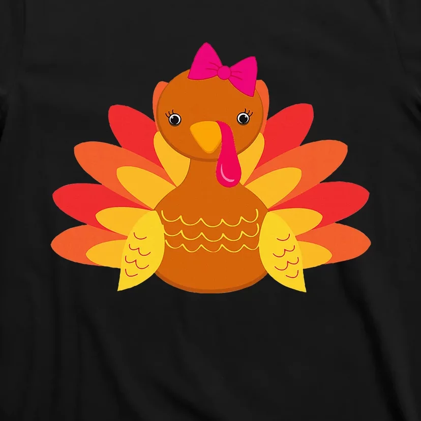 Turkey Girl Pilgrim Funny Thanksgiving T-Shirt