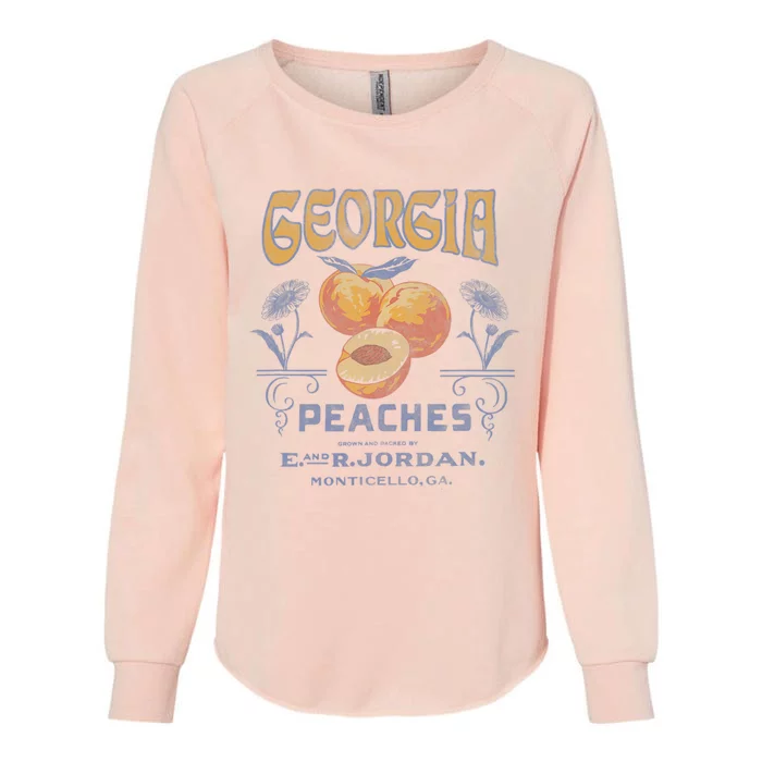 Trendy Georgia Peaches Vintage Poster Womens California Wash Sweatshirt